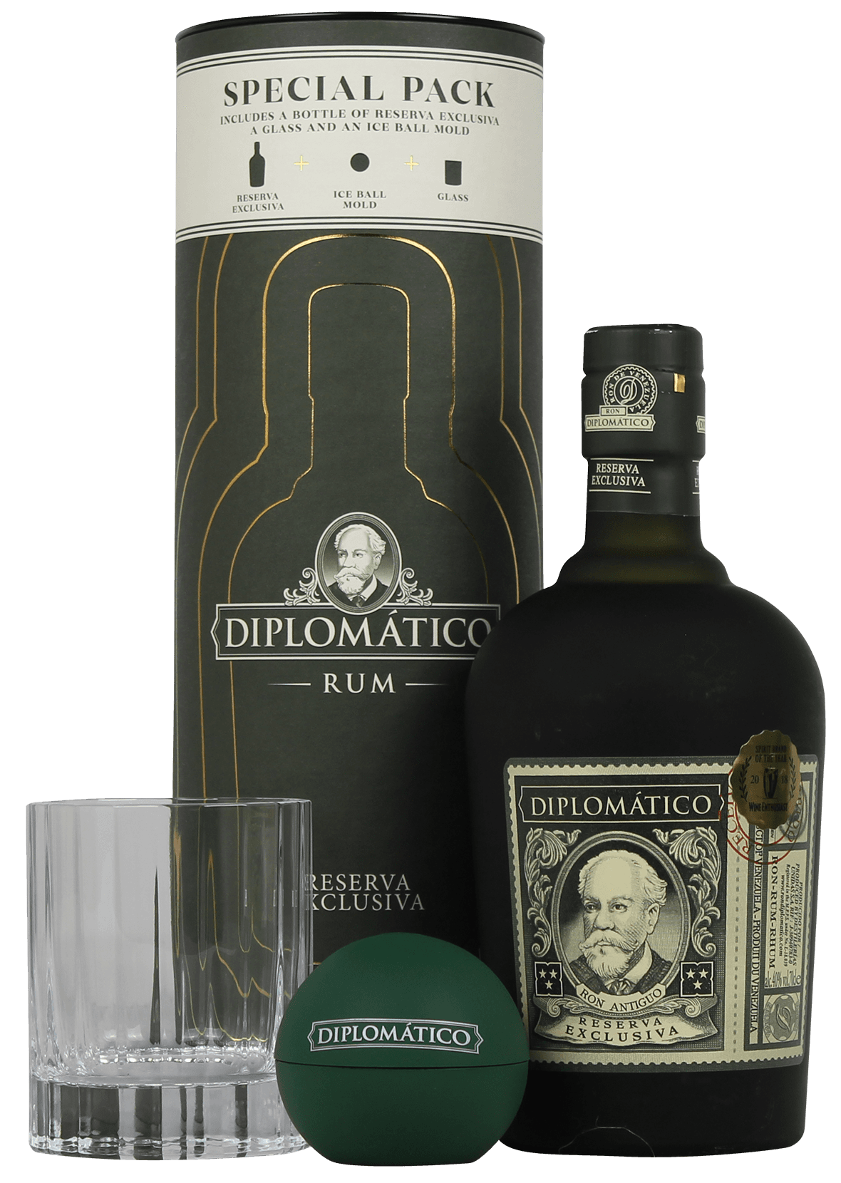 Ron Diplomatico Caribe Kaliman - 40% Exclusiva Reserva Canister alcohol Rum | Tall