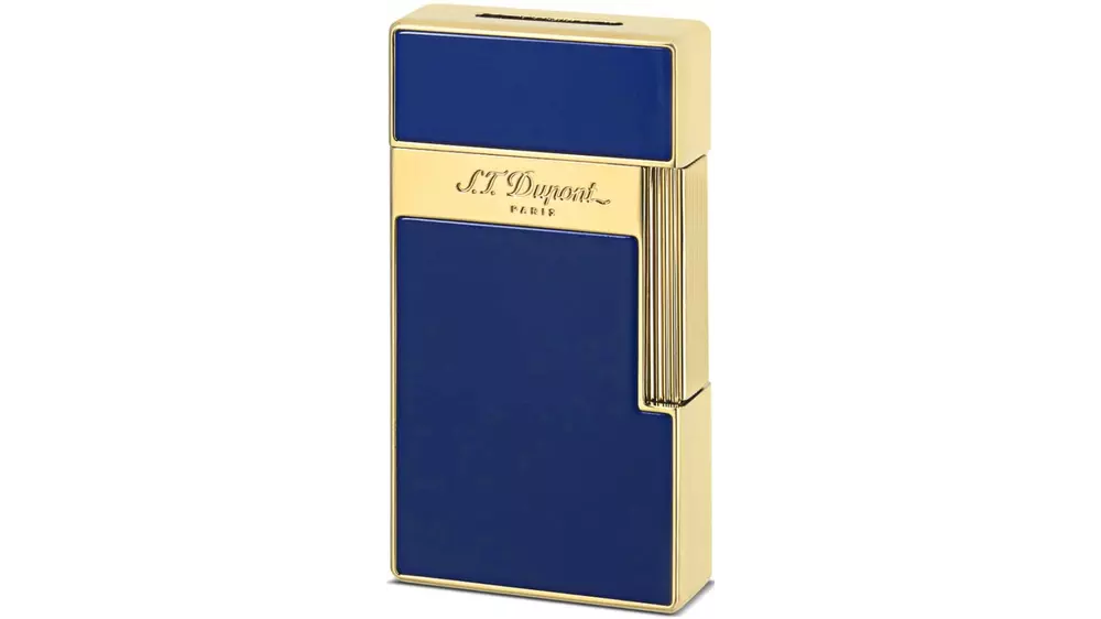 lighter S.T.DUPONT Biggy blue laquer and golden