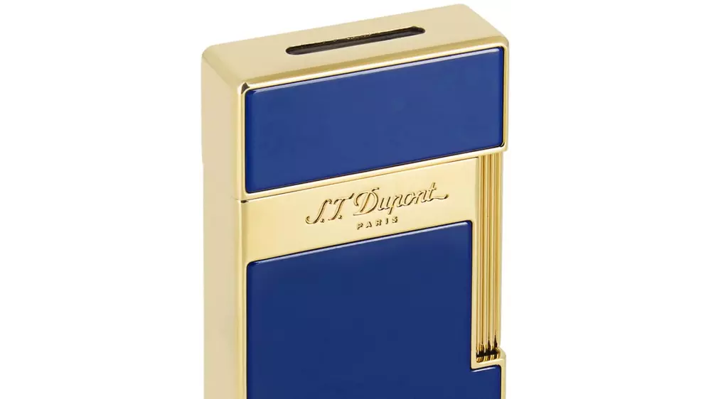 lighter S.T.DUPONT Biggy blue laquer and golden