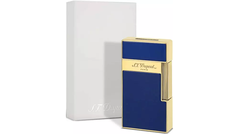 lighter S.T.DUPONT Biggy blue laquer and golden