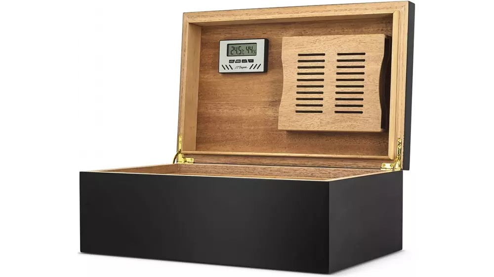 humidor S.T.DUPONT Cigar club matte black 100 cigars