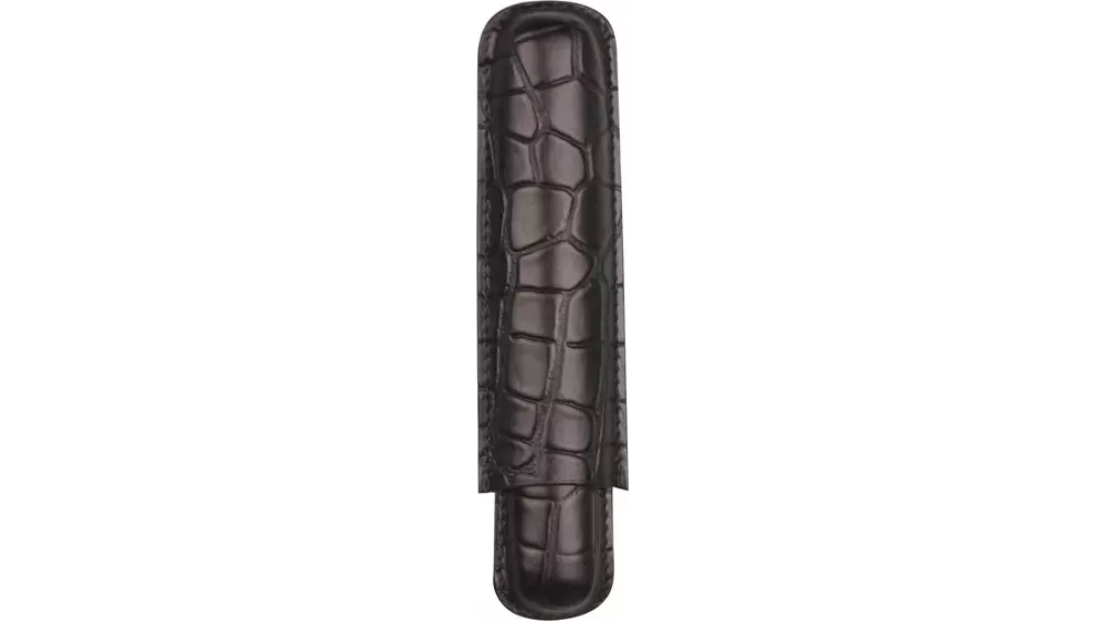 cigar case Croco black leather 1 cig