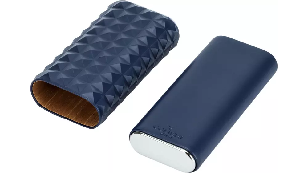 cigar case Colibri QUASAR navy blue 3 cig