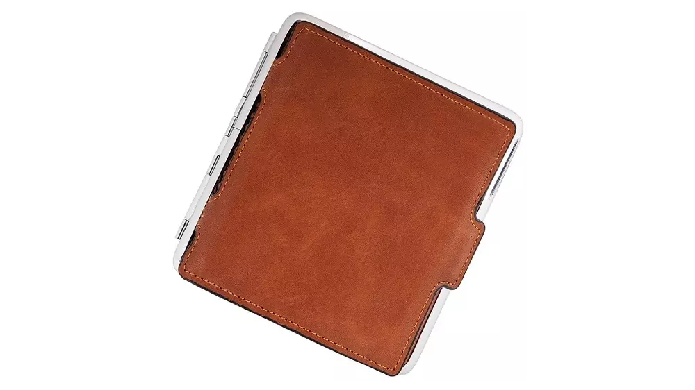 cigarette case Angelo PU Brown with card holder 85 mm 18 pce