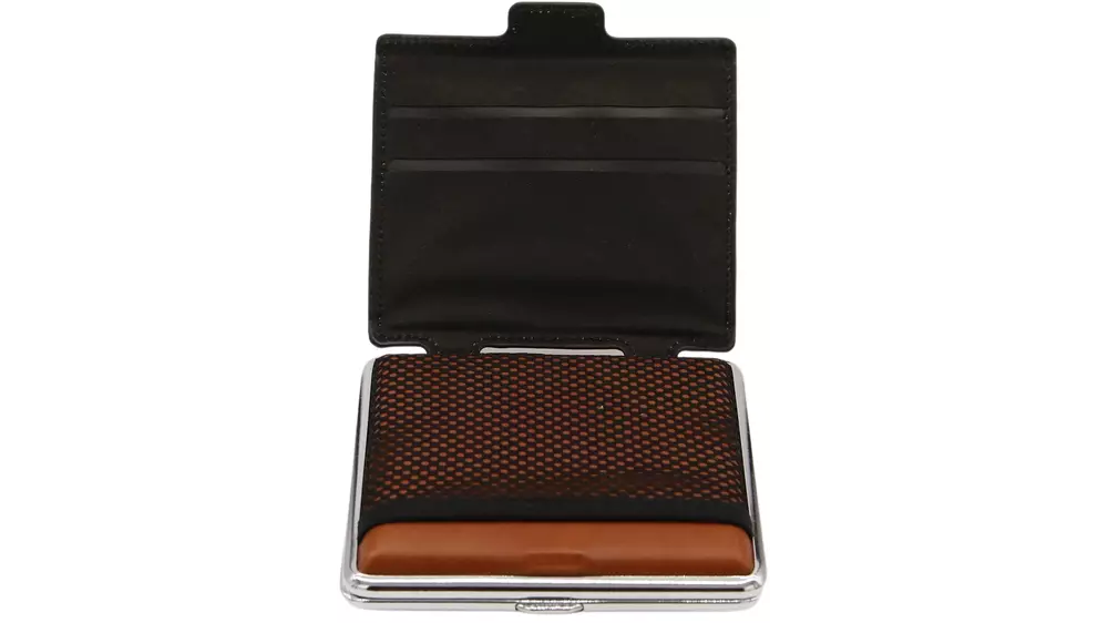 cigarette case Angelo PU Brown with card holder 85 mm 18 pce