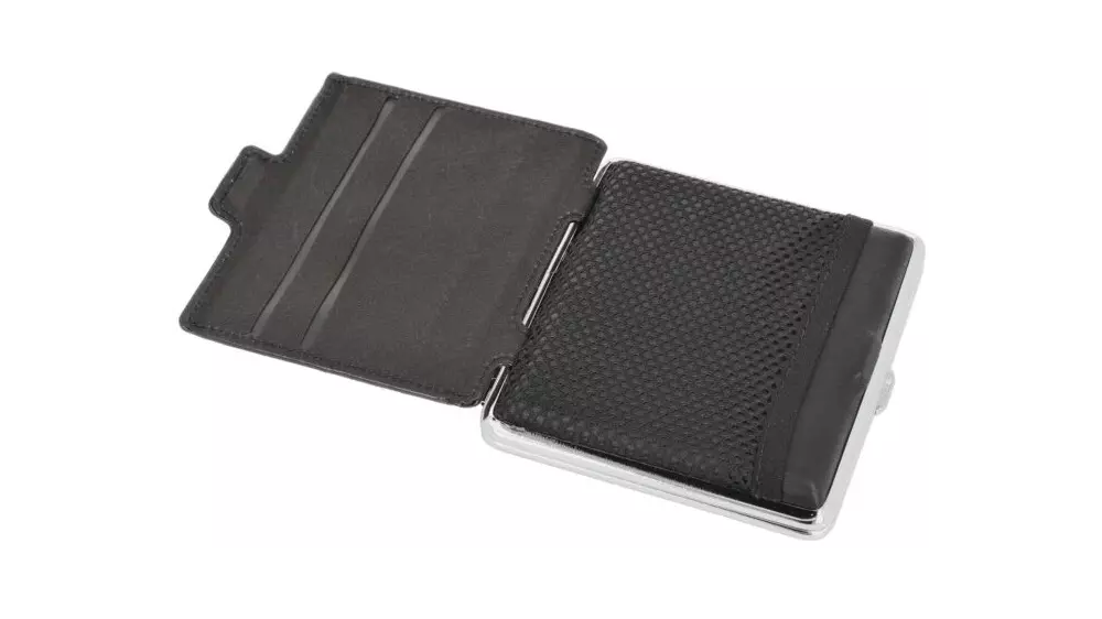 табакера Angelo PU Black with card holder 85mm/18pce