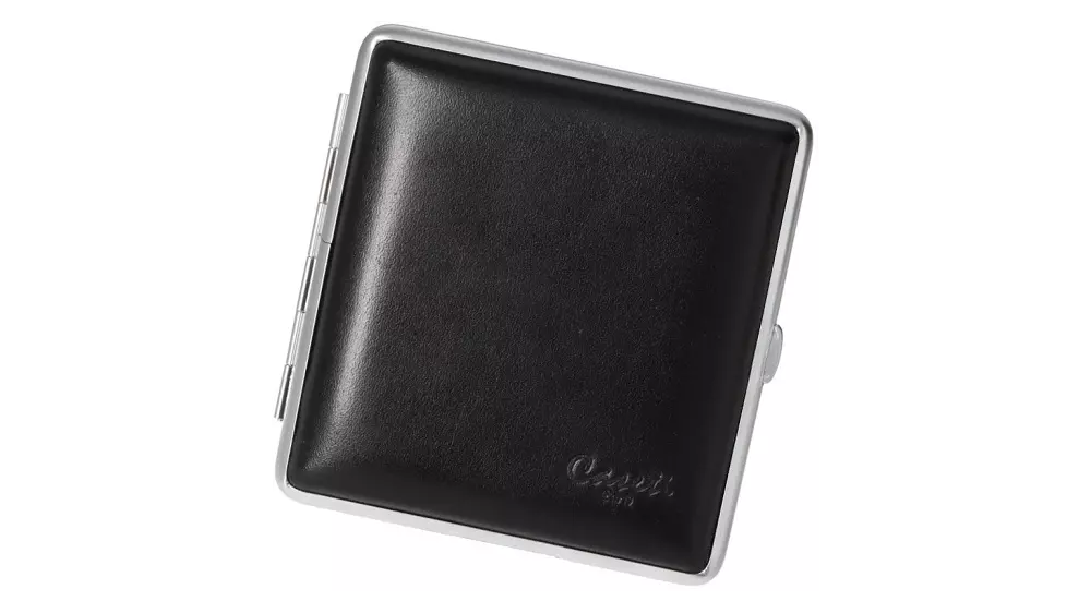 cigarette case Caseti real leather black 85mm/20pcs