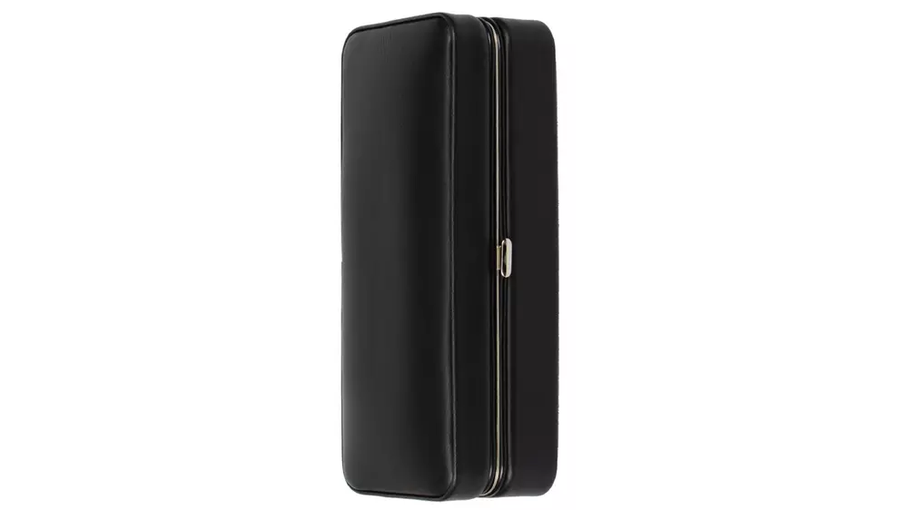 умидор Angelo travel black leather 2 cig+cutter