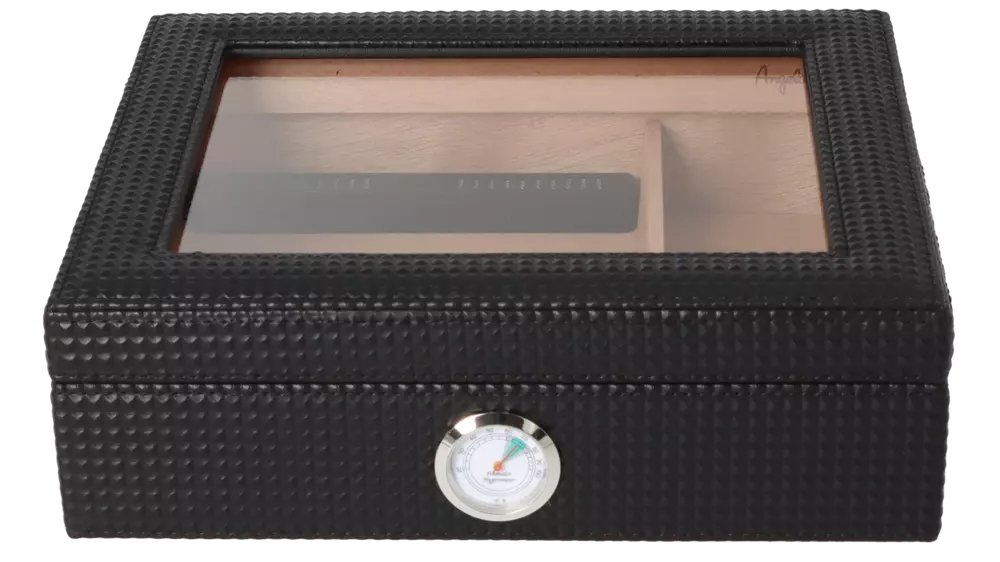 умидор Angelo Glass PU Diamond black 25 cig