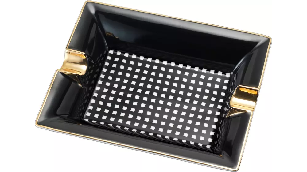 пепелник SIGLO Black and gold checkers 2 cig