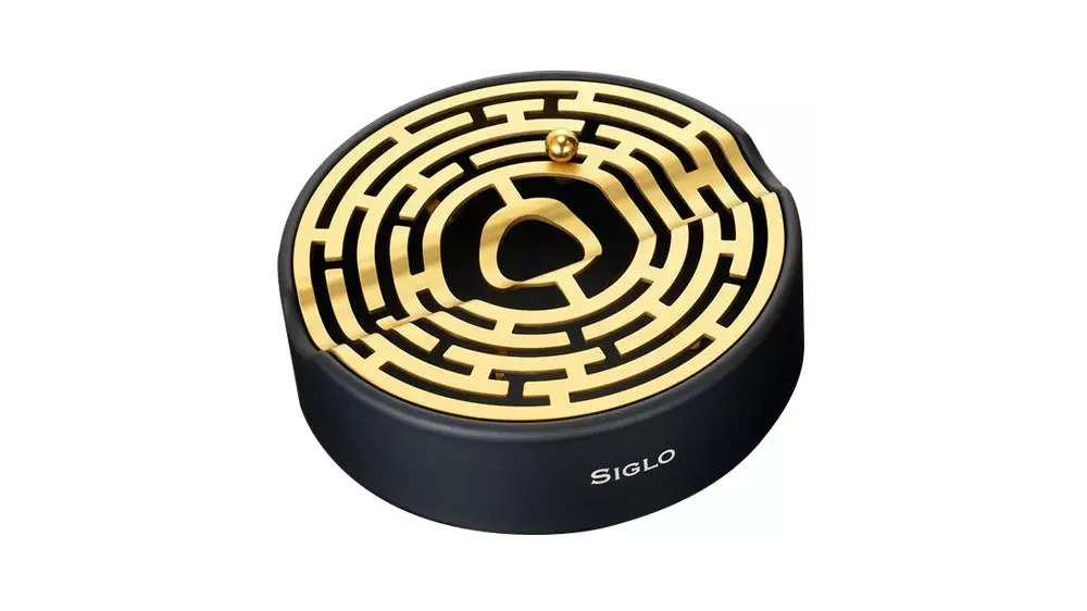 ashtray SIGLO Maze black and gold 2
