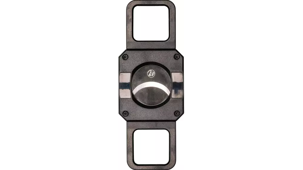 резачка Cutter 2 in 1 PU black with cigar rest