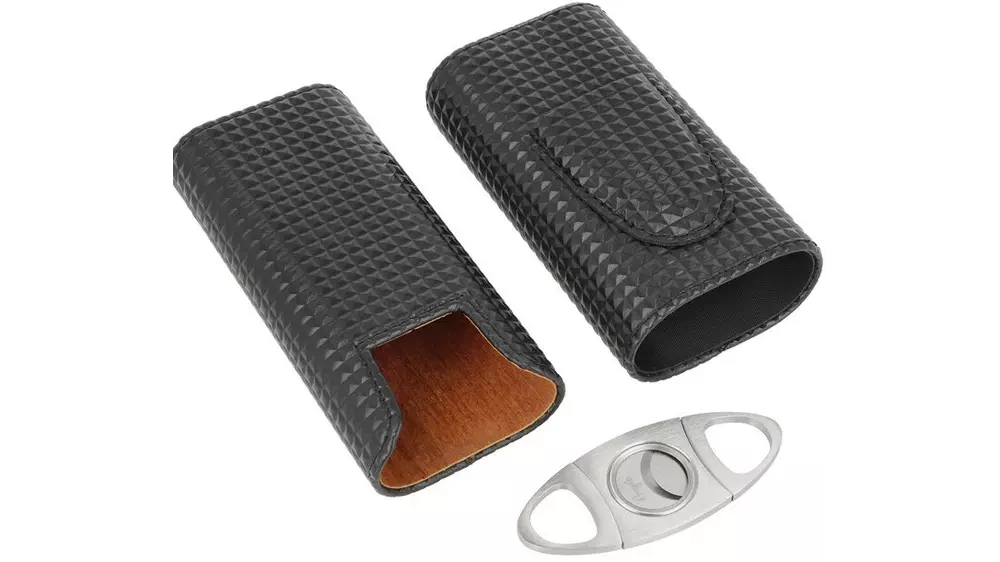 пурера Angelo Diamond PU black with metal cutter ring 70 2 cig