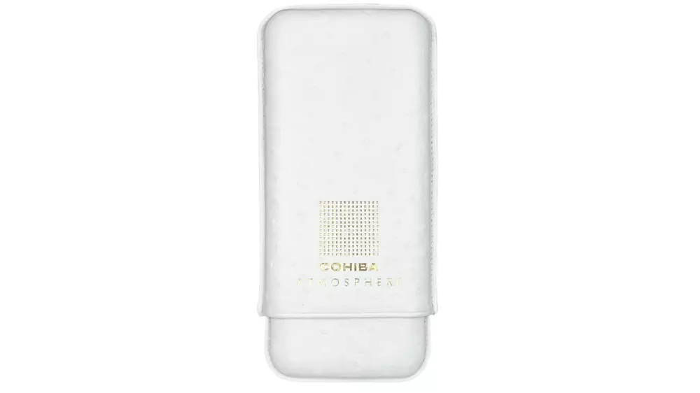 пурера COHIBA ATMOSPHERE ostrich leather white and gold 3 cig