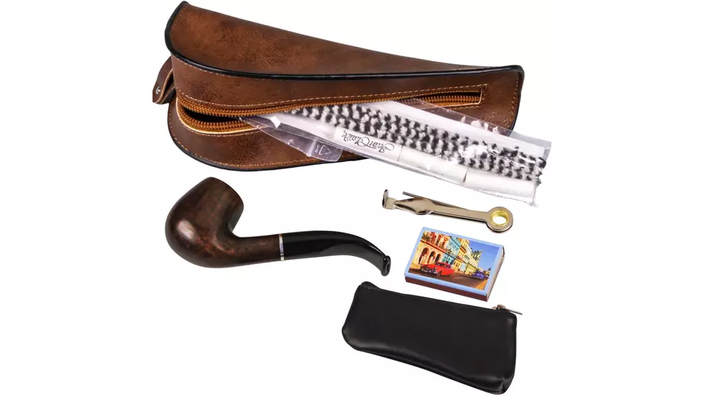 под. к-т за лула Pipe in dark brown pouch