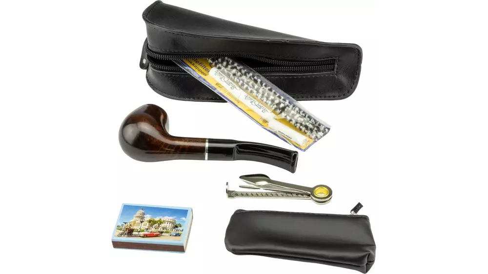 под. к-т за лула Starter set curved pipe in black pouch