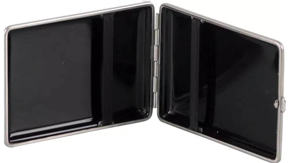 табакера VH Leather carbon black chrome 18 cig 100 mm