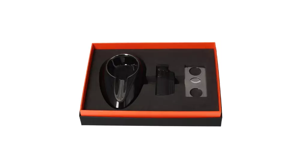 под. к-т Angelo Cigar set ashtray black+cutter ring 53+lighter 4x jet