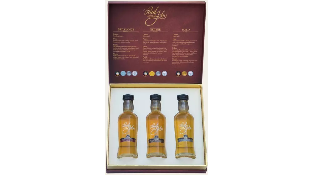 Paul John Whisky box 3 x 50 ml Brilliance, Edited & Bold