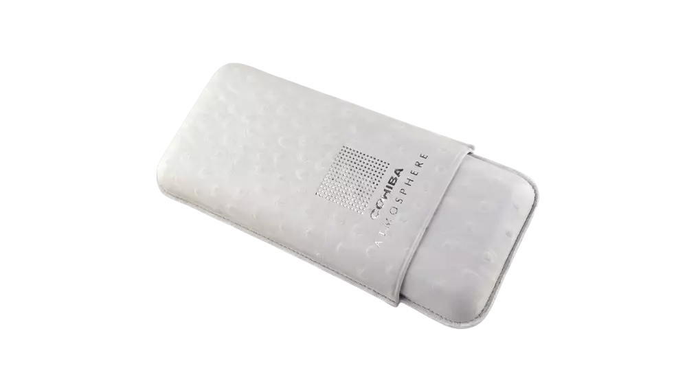 пурера COHIBA ATMOSPHERE ostrich leather white and gold 3 cig