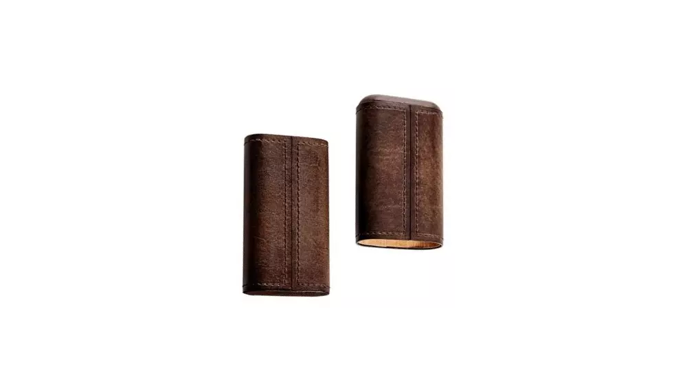 пурера Angelo dark brown leather cedar inside 3 cig
