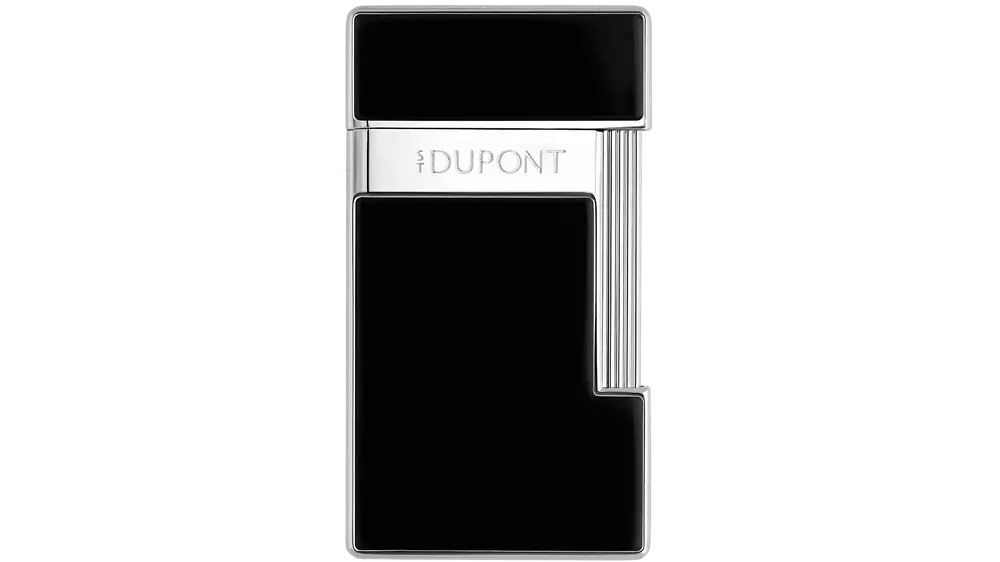 запалка S.T.DUPONT SLIMMY BLACK LACQUER SILVER