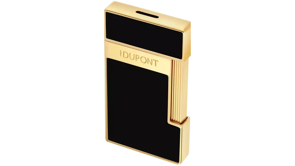 запалка S.T.DUPONT SLIMMY BLACK LACQUER GOLDEN