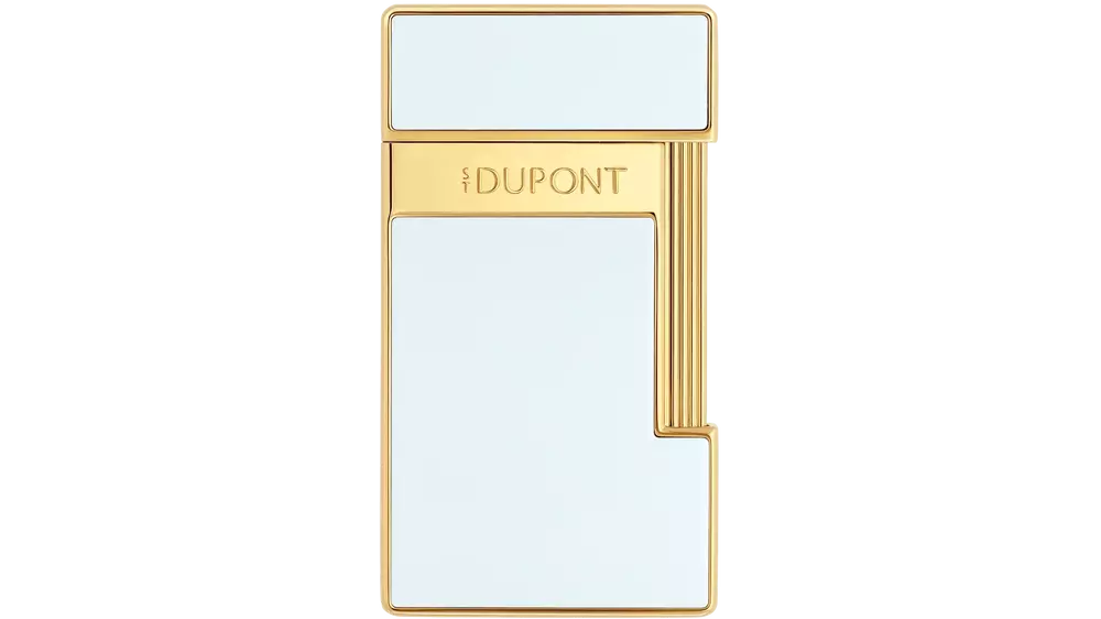 запалка S.T.DUPONT SLIMMY WHITE LACQUER GOLDEN