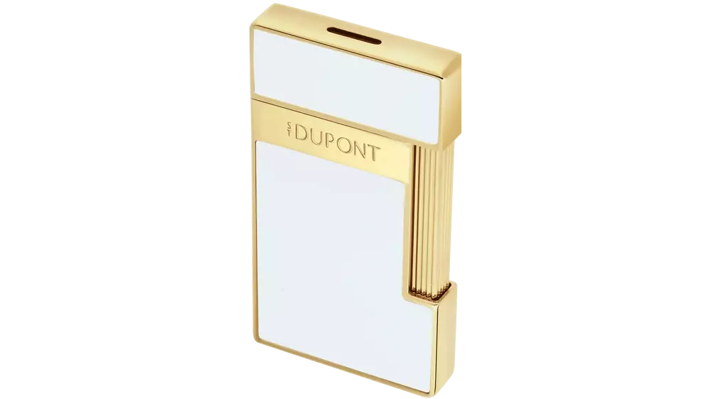 запалка S.T.DUPONT SLIMMY WHITE LACQUER GOLDEN
