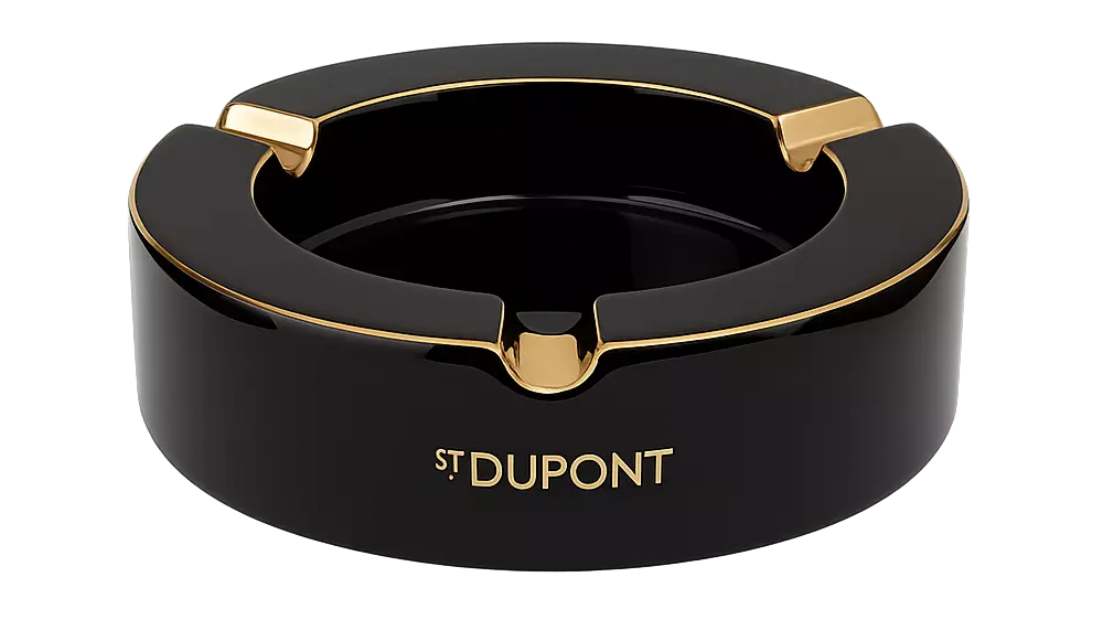 ashtray S.T.DUPONT XL black and golden