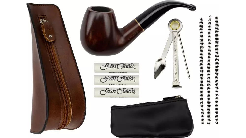 под. к-т за лула Starter set curved pipe+brown pouch