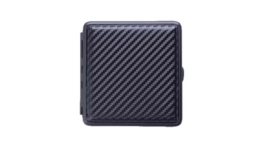 cigarette case Angelo PU black carbon, 20pcs/ 85mm