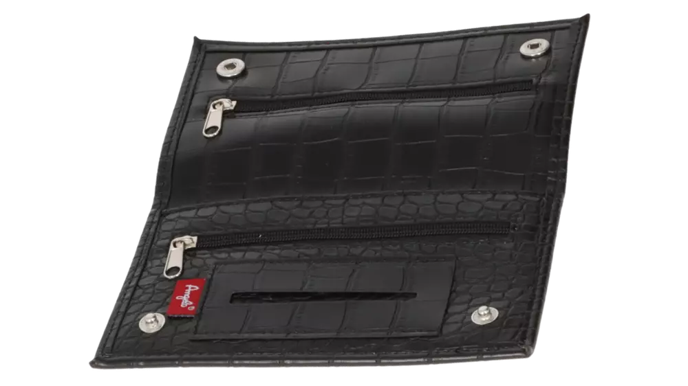 tobacco pouch Angelo black with 3 zipper