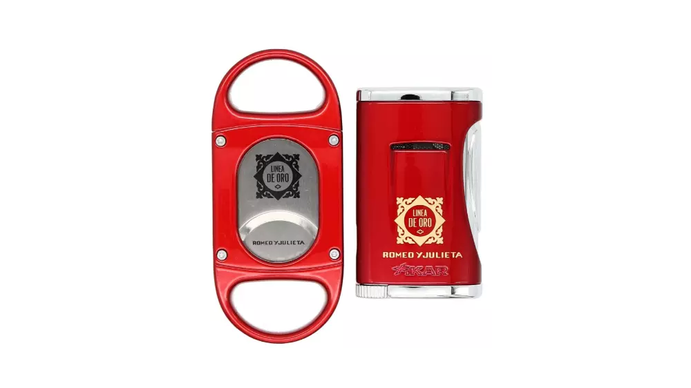 gift set ROMEO Y JULIETA D ORO cutter and lighter