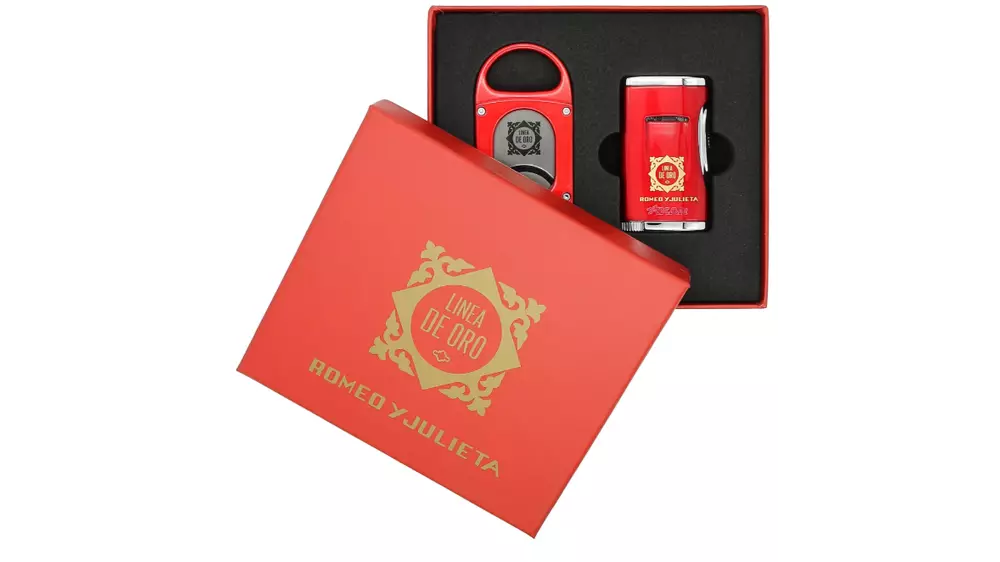 gift set ROMEO Y JULIETA D ORO cutter and lighter