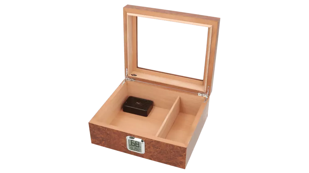 humidor Angelo Glass Brown 26x22x11cm 30 cig