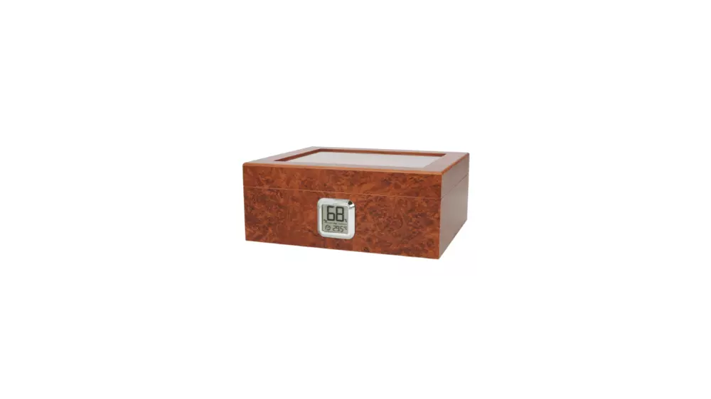 humidor Angelo Glass Brown 26x22x11cm 30 cig