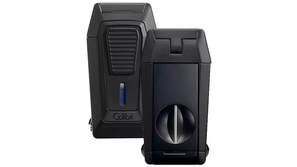 запалка Colibri QUANTUM Black III flame jet +V cutter