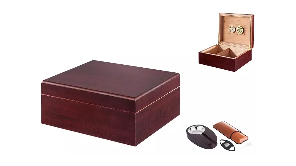 humidor set Angelo Cherry - ashtray, cutter and cigar case