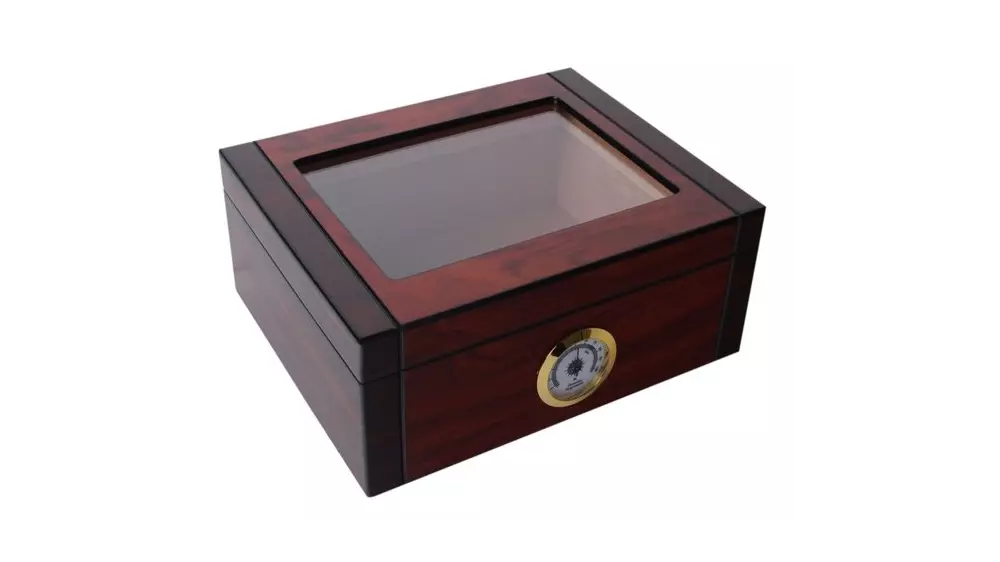 humidor Glass brown matt