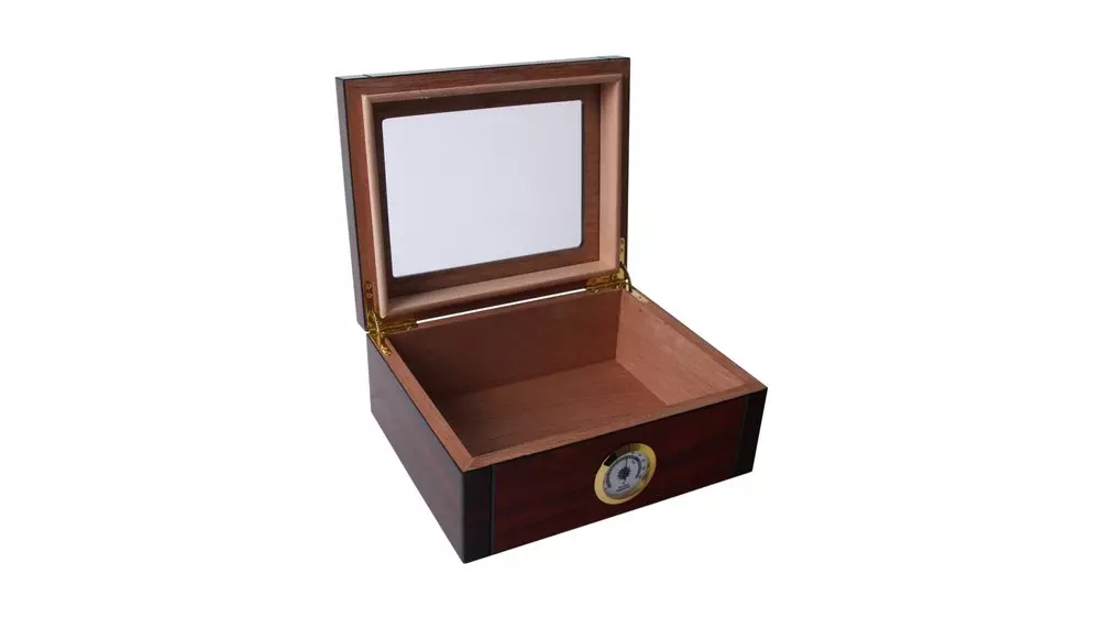 humidor Glass brown matt