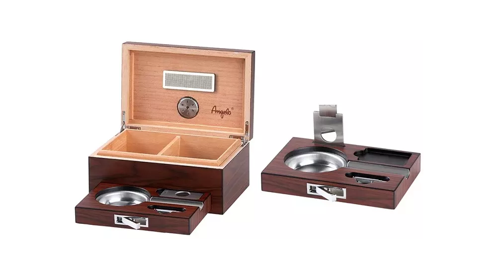 humidor Angelo Brown with combo ashtray