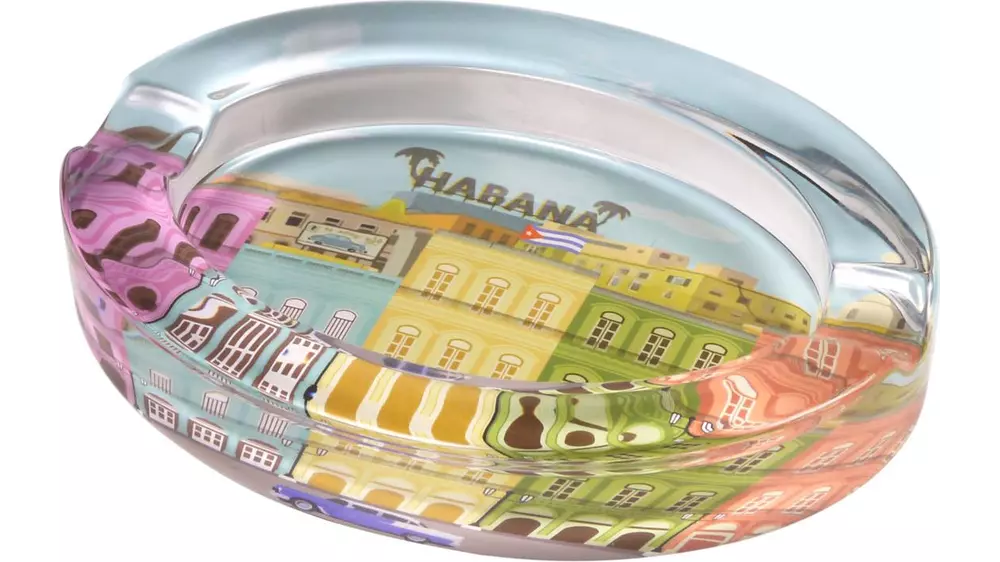 пепелник Cuba glass oval Habana 2 cig