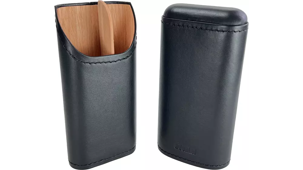 cigar case ADORINI leather black 2-3 cig