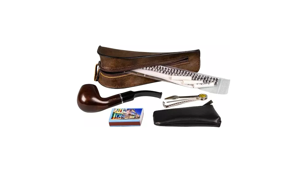 под. к-т за лула Starterset curved pipe+brown pouch
