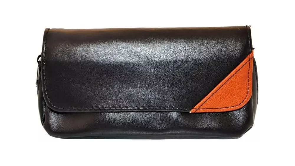 калъф за лула Angelo black brown leather 2 pipes