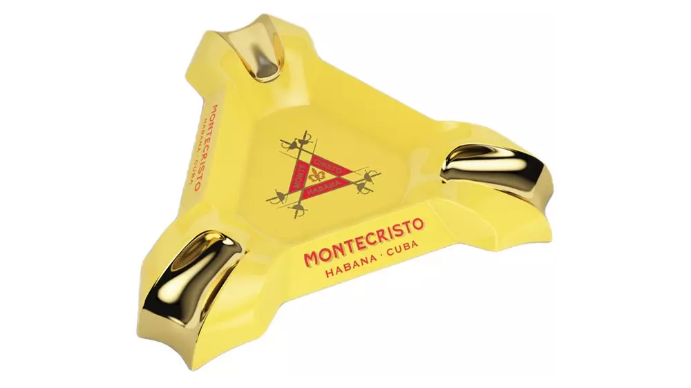 ashtray MONTECRISTO yellow conde 3 cig