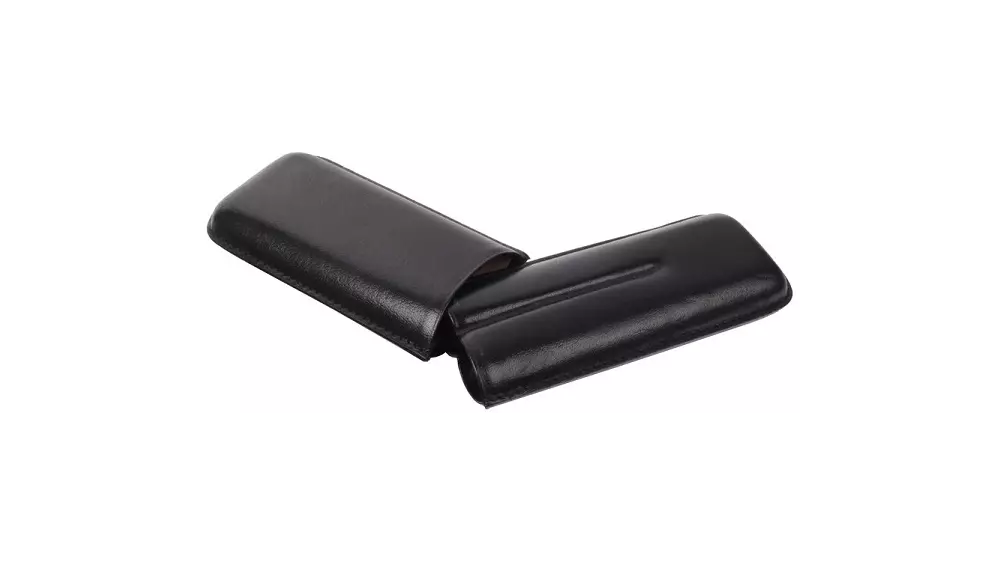 cigar case Robusto leather black 2 cigar