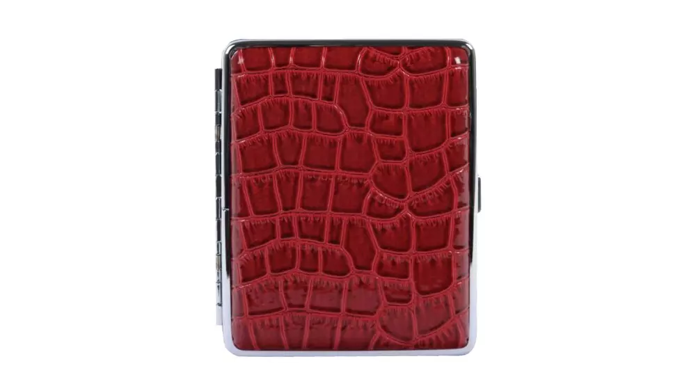 cigarette case Croco PVC red 20 pcs 100 mm