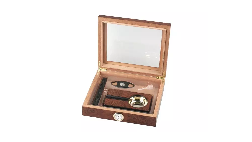 умидор сет Glass Top Brown - ashtray and cutter